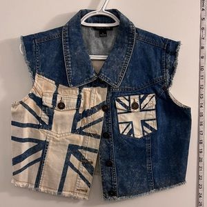 Audrey Ann Union Jack Denim Vest